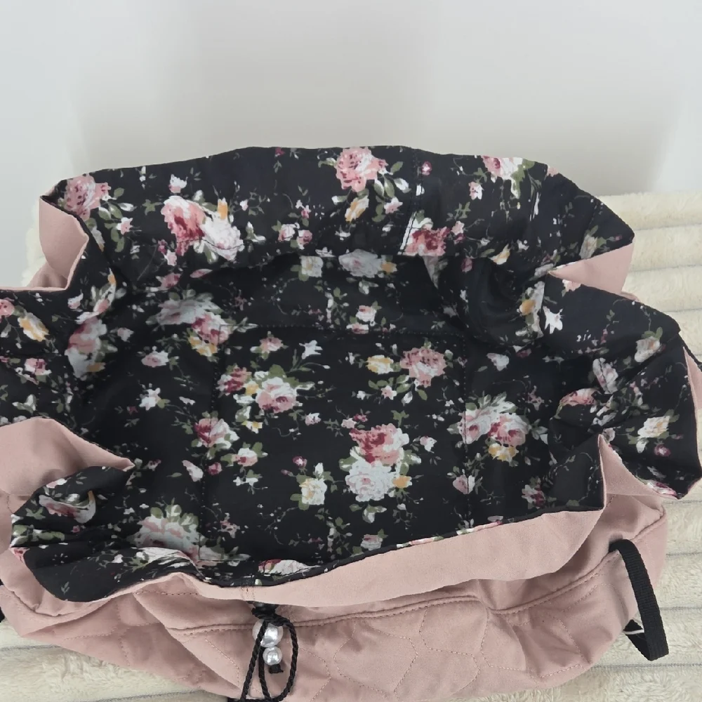 BAGSMART Blush Quilted Drawstring Cosmetic Bag nwt - Picture 12 of 12